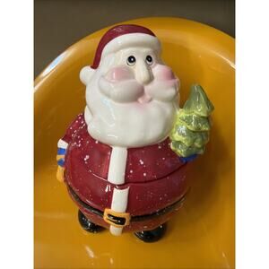 Vtg LTD Commodities Christmas Santa Cookie Jar 12" Ceramic Multicolored